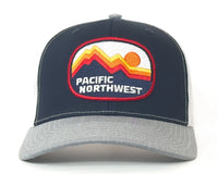 PNW PEAKS 6-Panel Curved Snapback, Richardson 112 Navy Grey