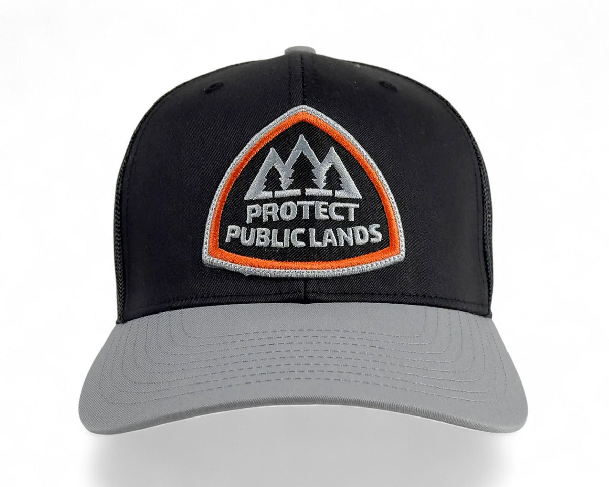 Protect Public Lands Black Grey Trucker – Richardson 112