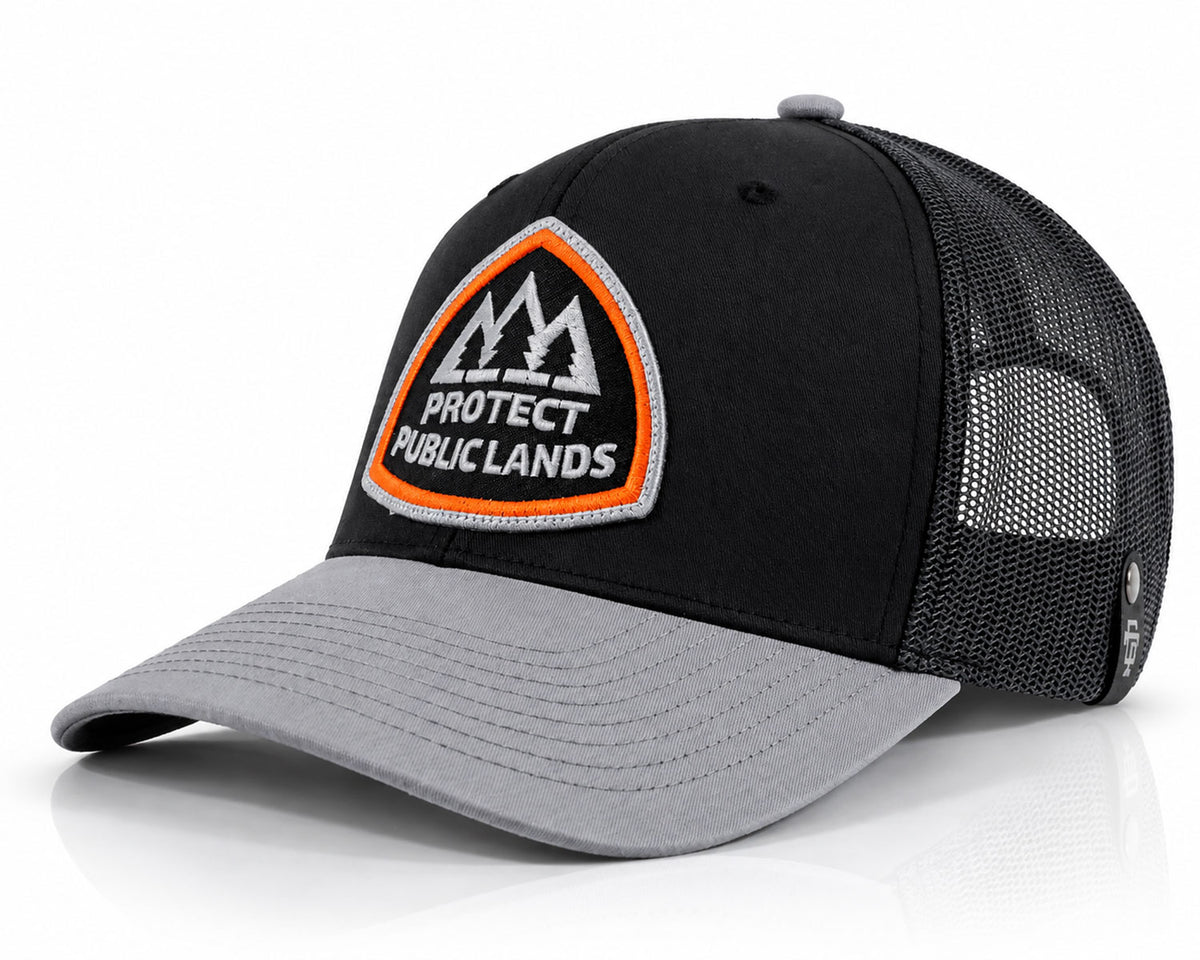 Protect Public Lands Black Grey Trucker – Richardson 112