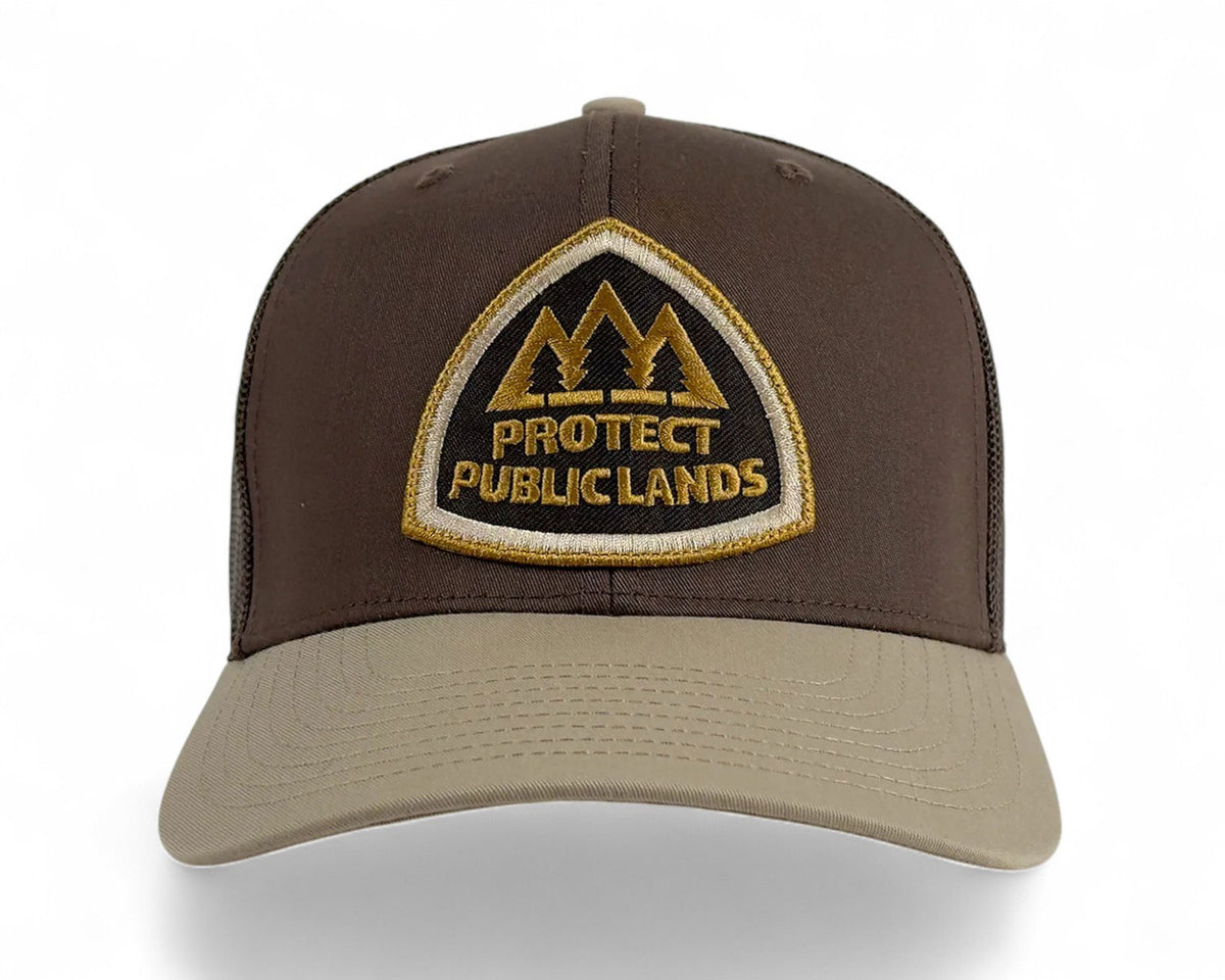 Protect Public Lands Brown Tan Trucker – Richardson 112