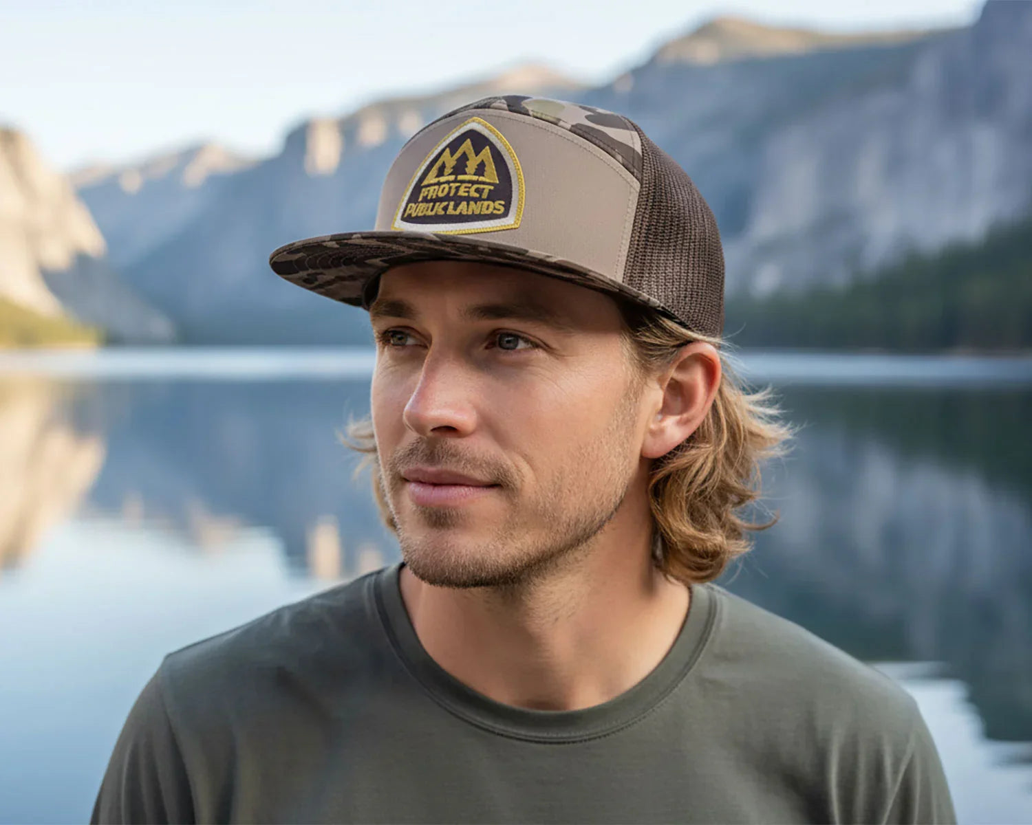 Protect Public Lands Brown Camo Trucker – Richardson 168