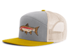 RAINBOW TROUT 7-Panel Flat Snapback, Richardson 168 Grey