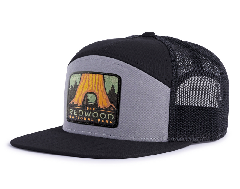 REDWOOD 7-Panel Flat Bill Snapback, Richardson 168 Black