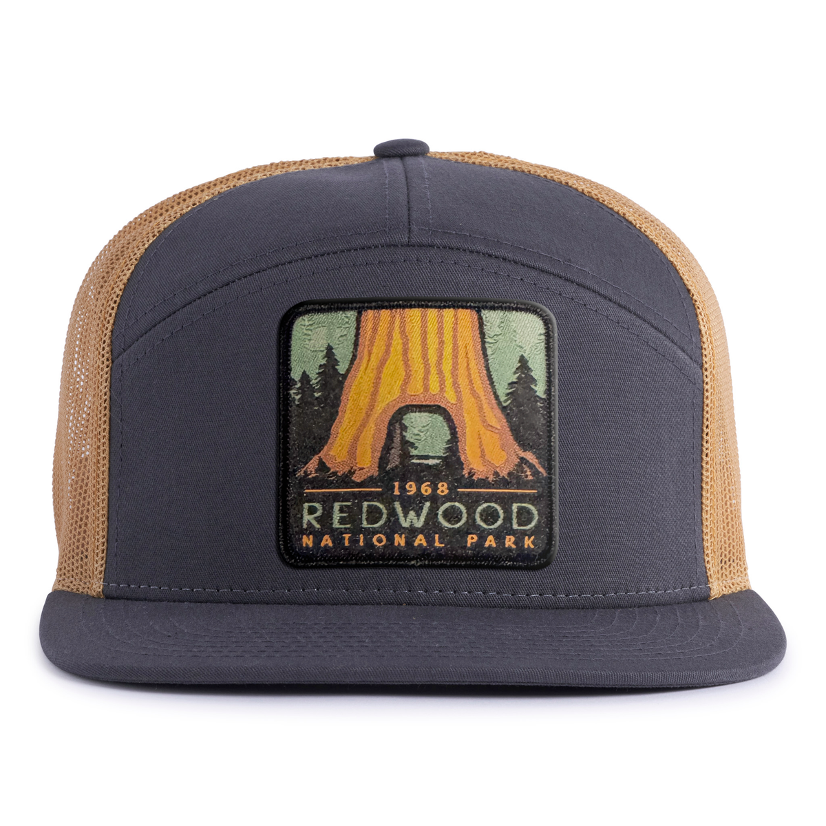 REDWOOD 7-Panel Flat Bill Snapback, Richardson 168 Grey