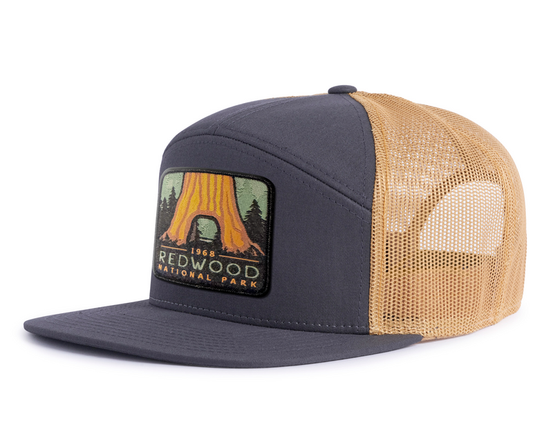 REDWOOD 7-Panel Flat Bill Snapback, Richardson 168 Grey