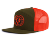 RESPECT BIG FOOT 7-Panel Flat Snapback,  Richardson 168 Orange