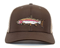 RAINBOW TROUT 6-Panel Curved Trucker, Richardson 835 Brown