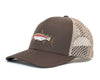 RAINBOW TROUT 6-Panel Curved Trucker, Richardson 835 Brown