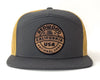 REDWOOD WOOD 7-Panel Flat Bill Trucker, Richardson 168 Grey