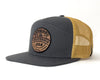 REDWOOD WOOD 7-Panel Flat Bill Trucker, Richardson 168 Grey
