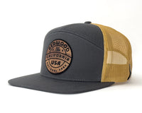 REDWOOD WOOD 7-Panel Flat Bill Trucker, Richardson 168 Grey