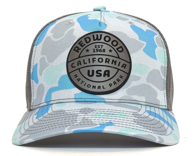 REDWOOD 5-Panel Curved Camo Hat, Richardson 112 Blue