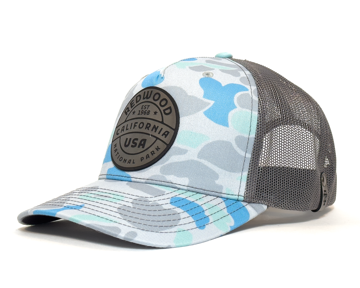 REDWOOD 5-Panel Curved Camo Hat, Richardson 112 Blue