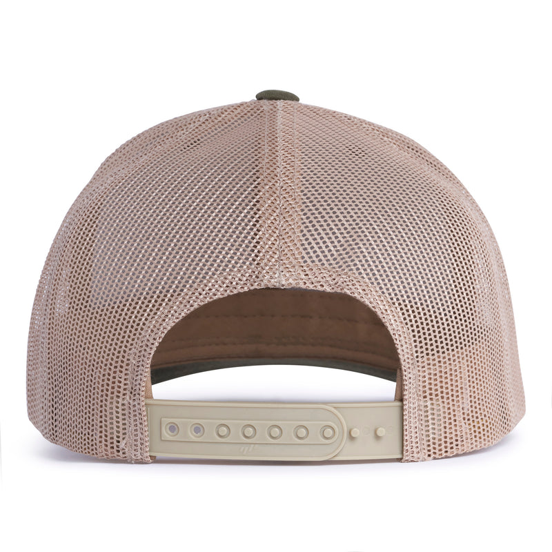 Riley 6-Panel Curved Bill Trucker Green - Tailgate Hats