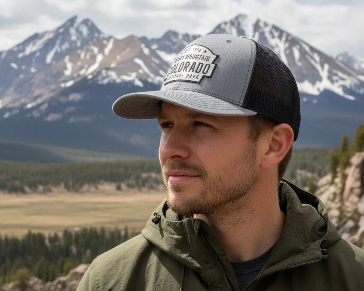 ROCKY MTN 6 - Panel Curved Snapback, Richardson 112 XL Grey - Tailgate Hats