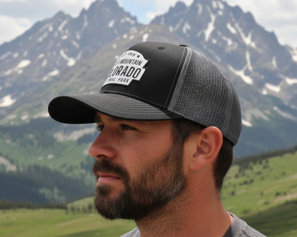 ROCKY MTN 6 - Panel Curved Snapback, Richardson 112 XL Black - Tailgate Hats