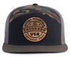ROCKY MNT WOOD 7-Panel Flat Camo Hat, Richardson 168 Black