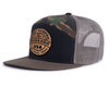 ROCKY MNT WOOD 7-Panel Flat Camo Hat, Richardson 168 Black