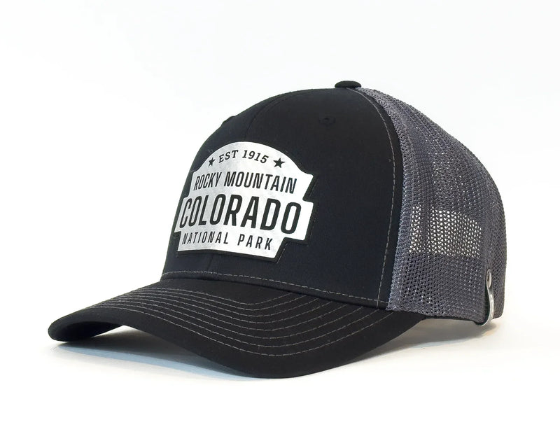 ROCKY MTN 6-Panel Curved Snapback, Richardson 112 XL Black