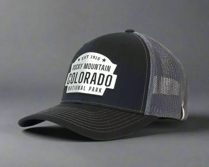 ROCKY MTN 6-Panel Curved Snapback, Richardson 112 XL Black