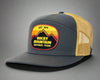 ROCKY MTN 7-Panel Flat Bill Trucker, Richardson 168 Grey Gold