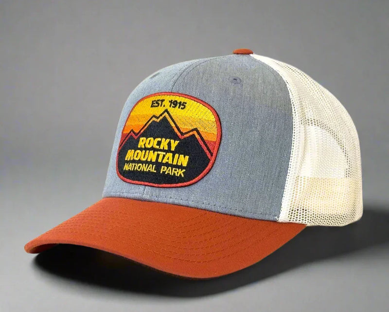 ROCKY MTN 6-Panel Curved Snapback, Richardson 112 Grey