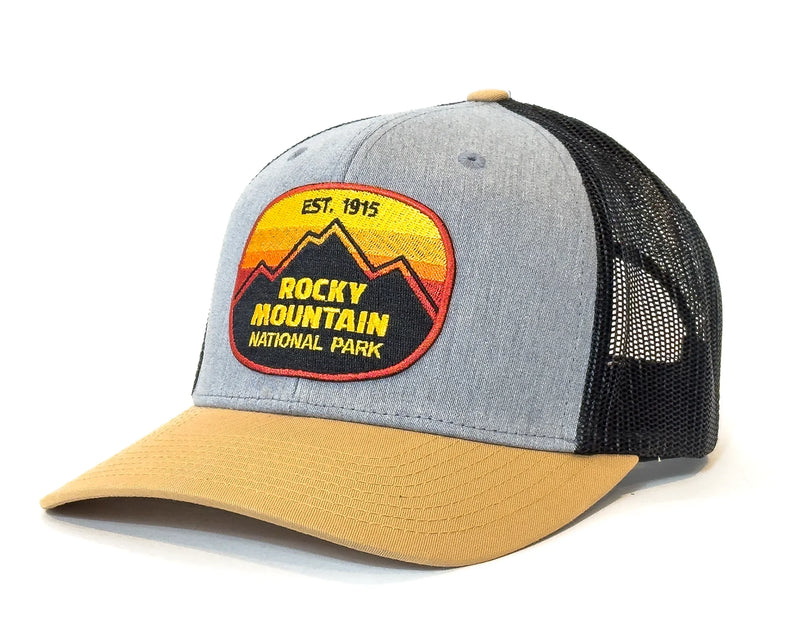 ROCKY MTN 6-Panel Curved Snapback, Richardson 112 Black