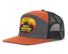 Trucker hat with Rocky Mountain National Park patch on a white background