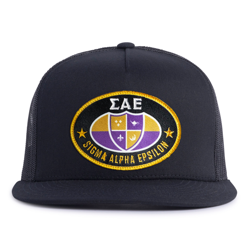 SAE OVAL EMBLEM 5-Panel Flat Black - Tailgate Hats