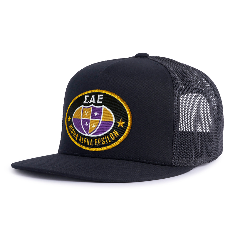 SAE OVAL EMBLEM 5-Panel Flat Black - Tailgate Hats