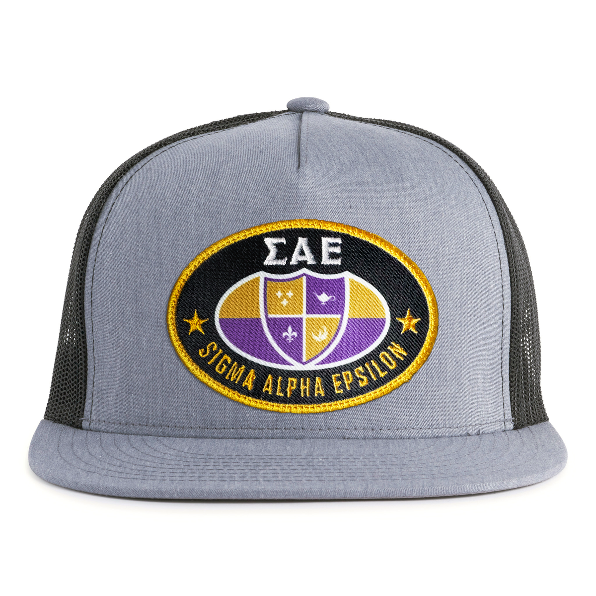SAE OVAL EMBLEM 5-Panel Flat Grey/Black - Tailgate Hats