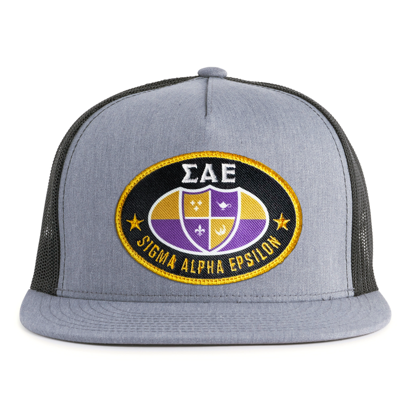 SAE OVAL EMBLEM 5-Panel Flat Grey/Black - Tailgate Hats