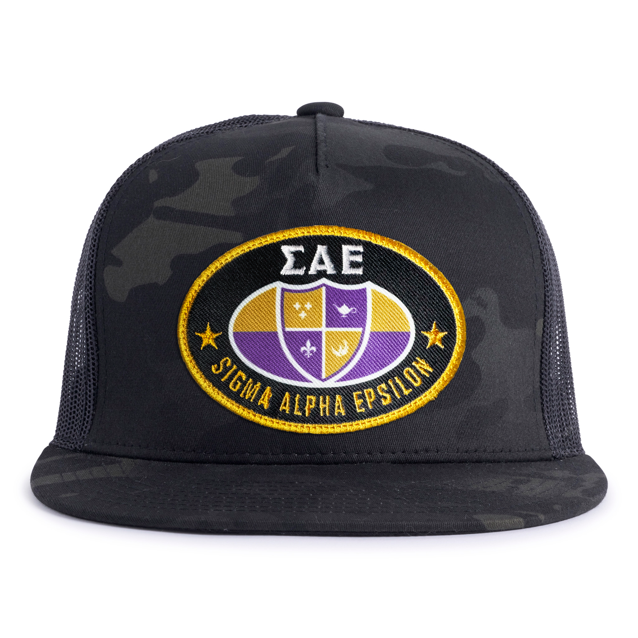 SAE OVAL EMBLEM 5-Panel Flat Black Camo - Tailgate Hats