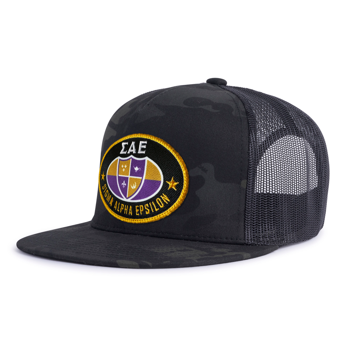 SAE OVAL EMBLEM 5-Panel Flat Black Camo - Tailgate Hats