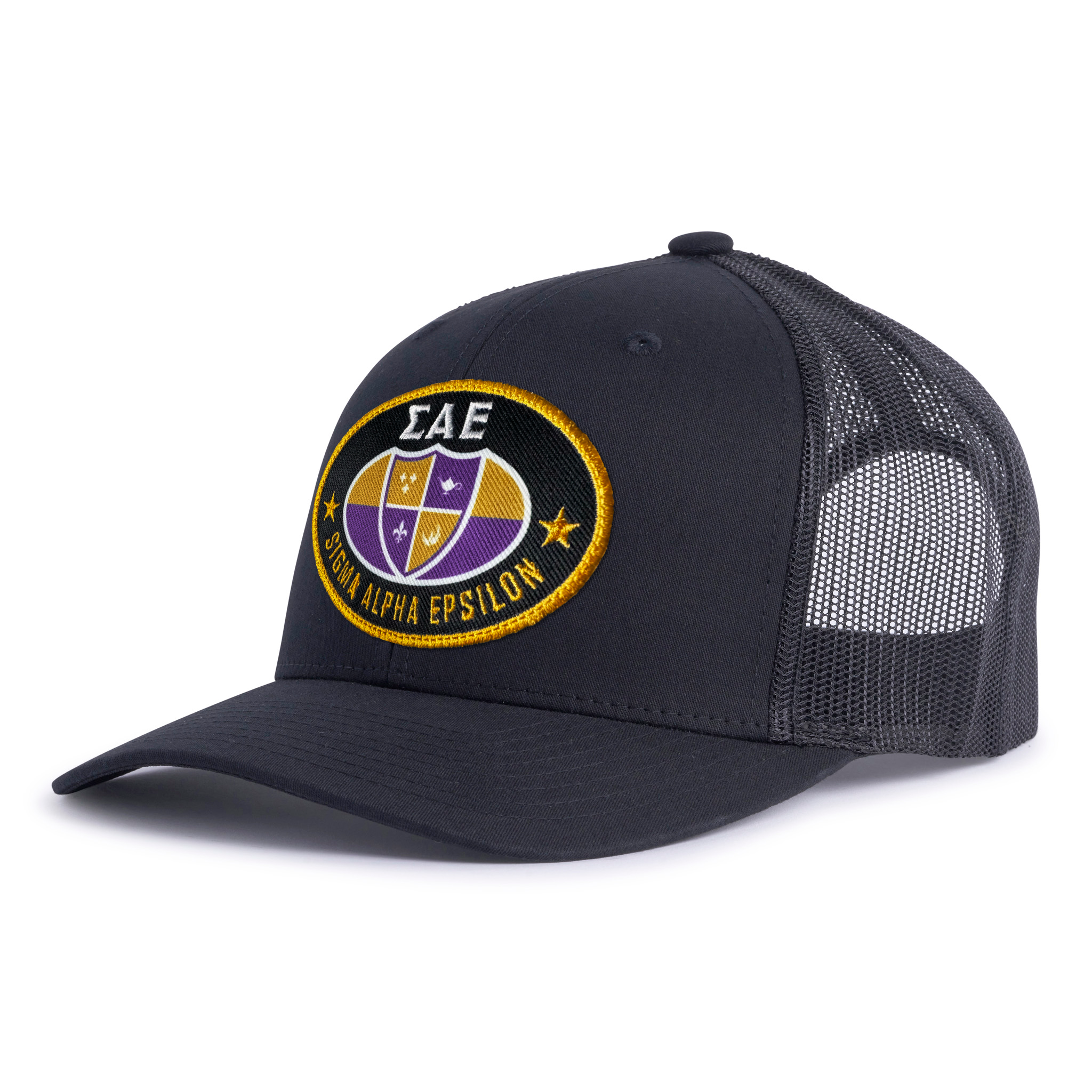 SAE OVAL EMBLEM 6-Panel Curved Black - Tailgate Hats