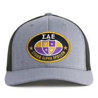 SAE OVAL EMBLEM 6-Panel Curved Grey/Black - Tailgate Hats