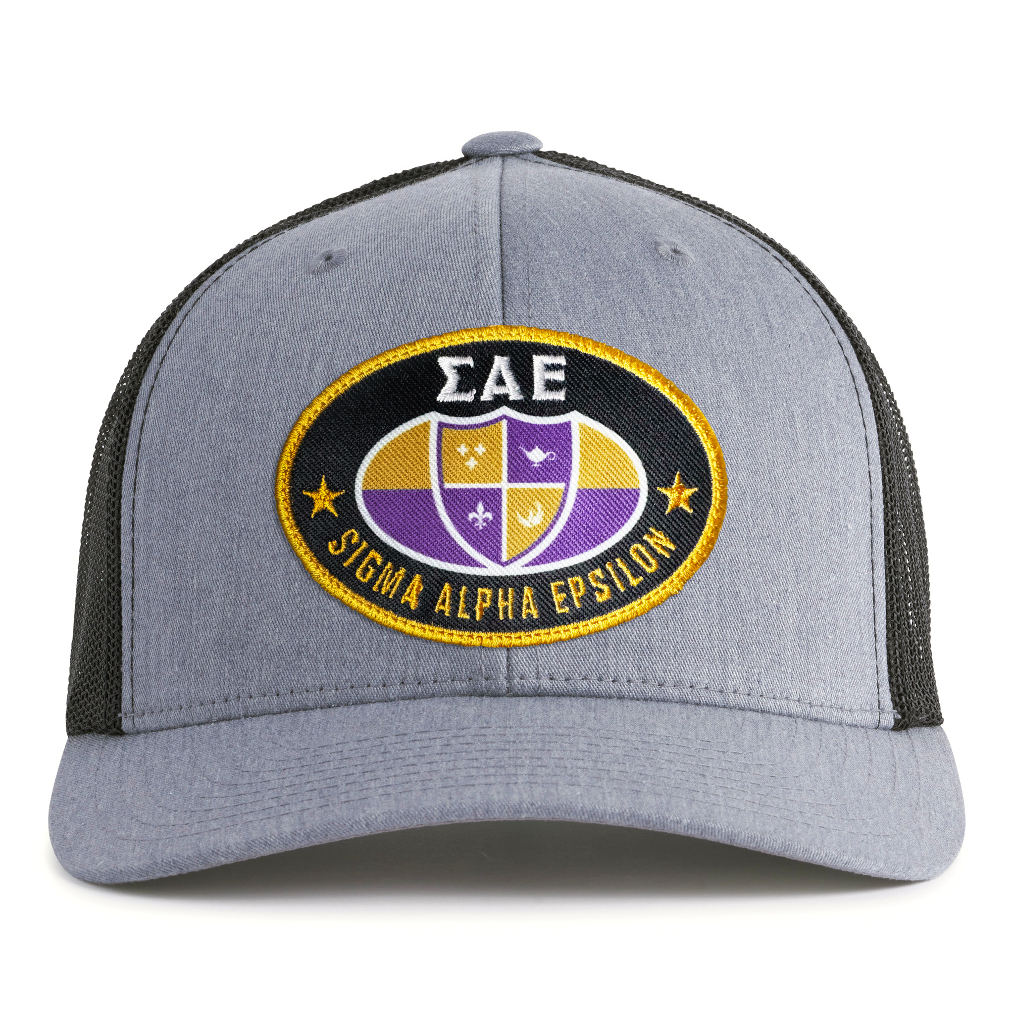 SAE OVAL EMBLEM 6-Panel Curved Grey/Black - Tailgate Hats
