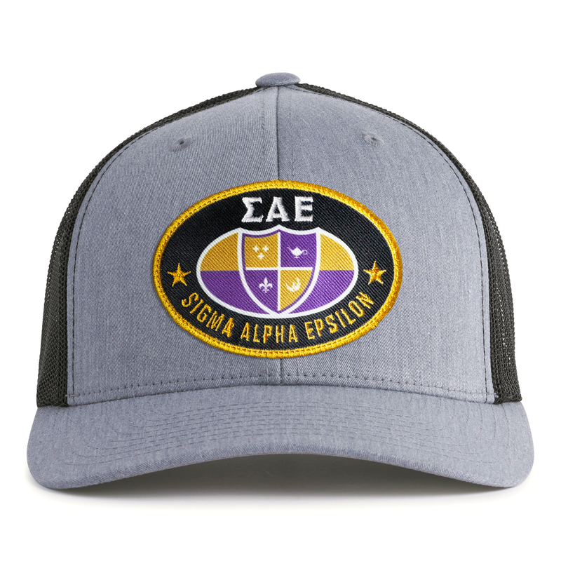 SAE OVAL EMBLEM 6-Panel Curved Grey/Black - Tailgate Hats