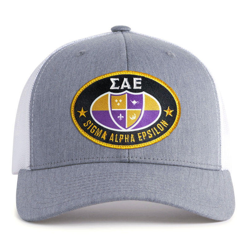 SAE OVAL EMBLEM 6-Panel Curved Grey/White - Tailgate Hats