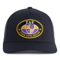 SAE OVAL EMBLEM 5-Panel Curved Black - Tailgate Hats