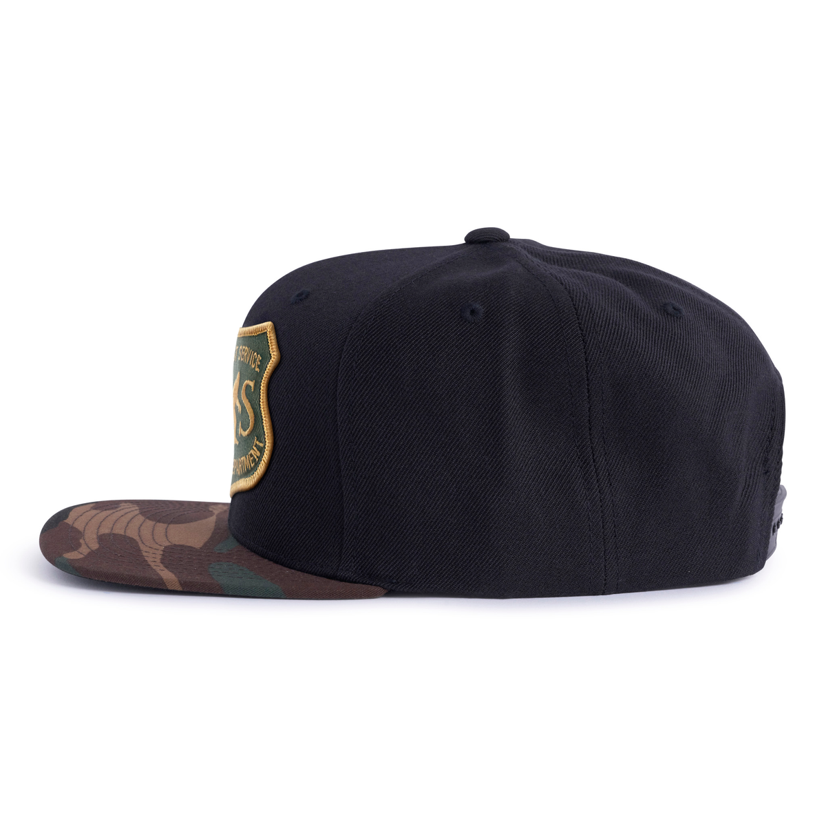 SASQUATCH 6-Panel Flat Camo Hat Black