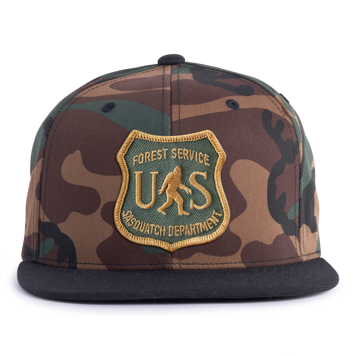 SASQUATCH 6-Panel Flat Camo Hat Brown