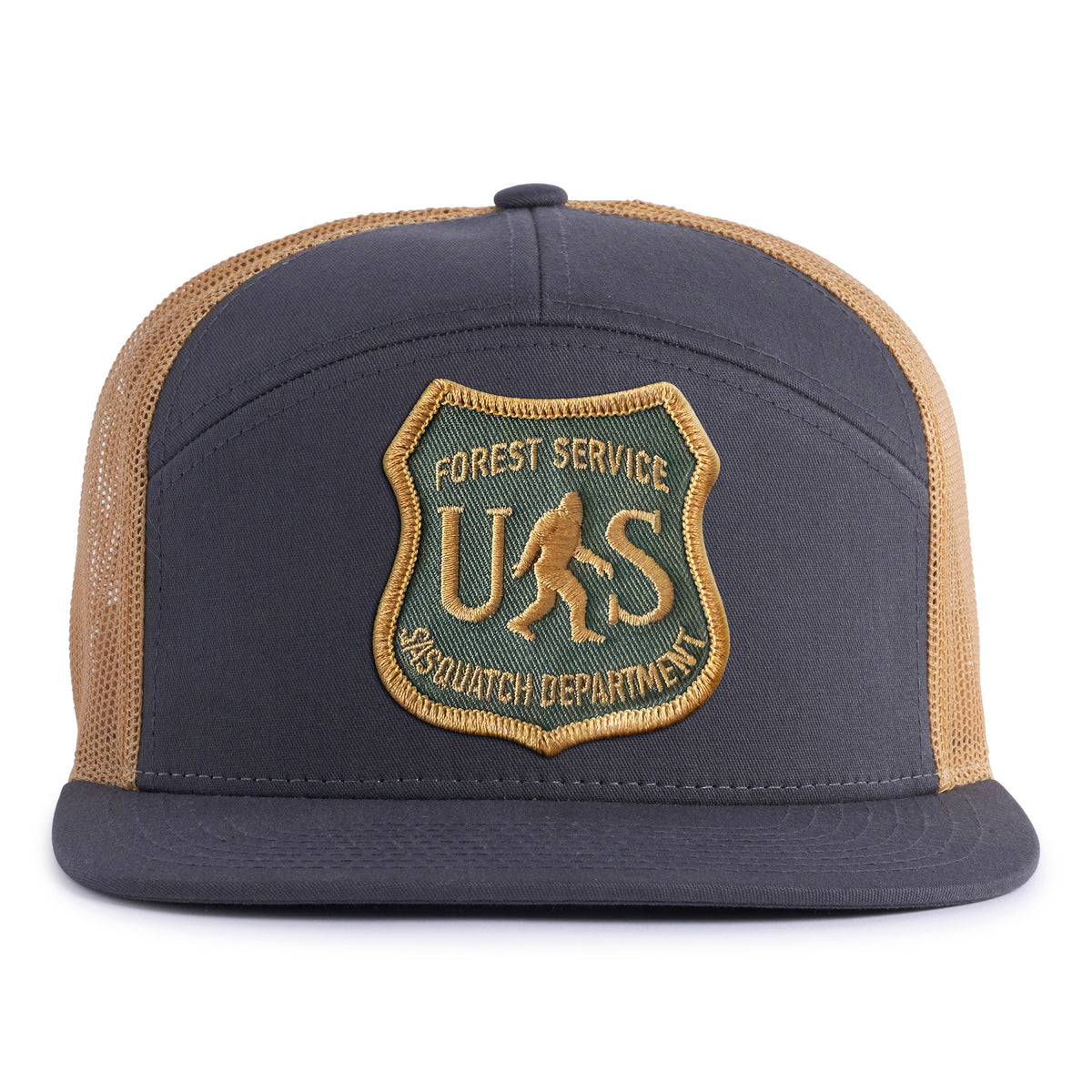 SASQUATCH 7-Panel Flat Bill Snapback, Richardson 168 Grey