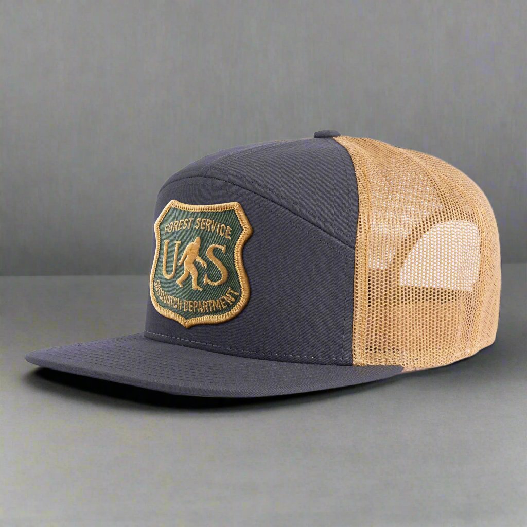 SASQUATCH 7-Panel Flat Bill Snapback, Richardson 168 Grey