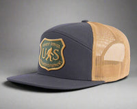 SASQUATCH 7-Panel Flat Bill Snapback, Richardson 168 Grey