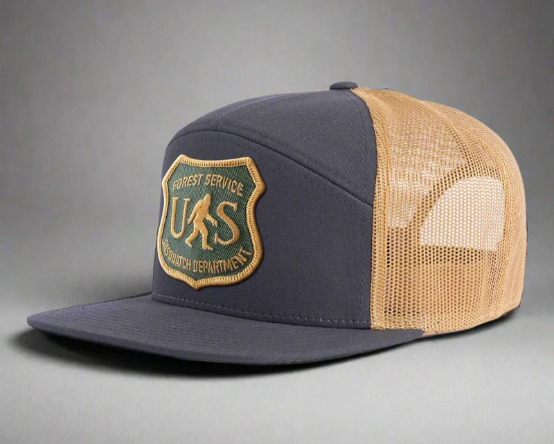 SASQUATCH 7-Panel Flat Bill Snapback, Richardson 168 Grey