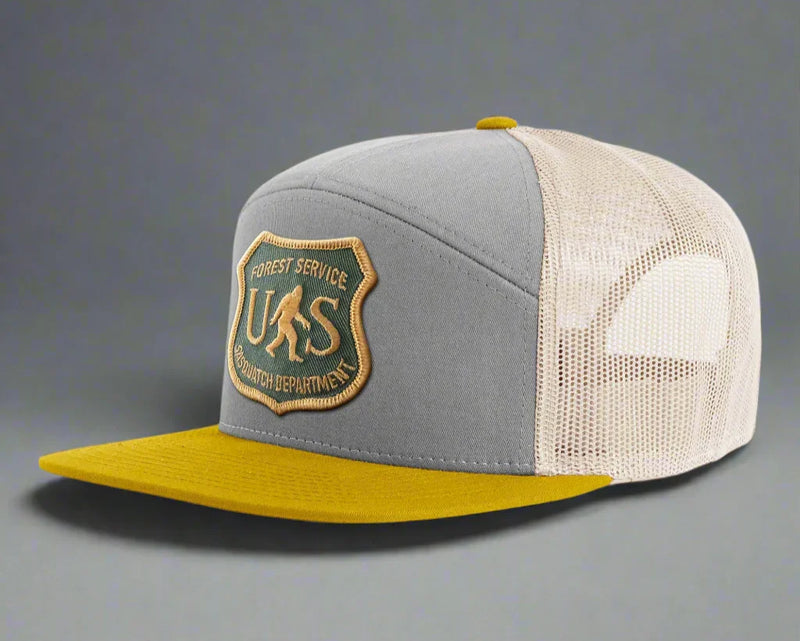 SASQUATCH 7-Panel Flat Bill Snapback, Richardson 168 Grey