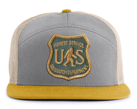 SASQUATCH 7-Panel Flat Bill Snapback, Richardson 168 Grey