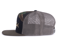SMALLMOUTH BASS 7-Panel Flat Camo Hat, Richardson 168 Black