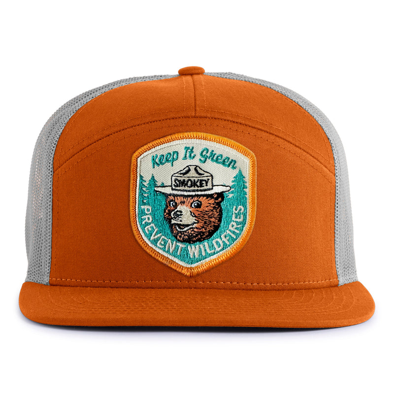 SMOKEY BEAR 7-Panel Flat Snapback